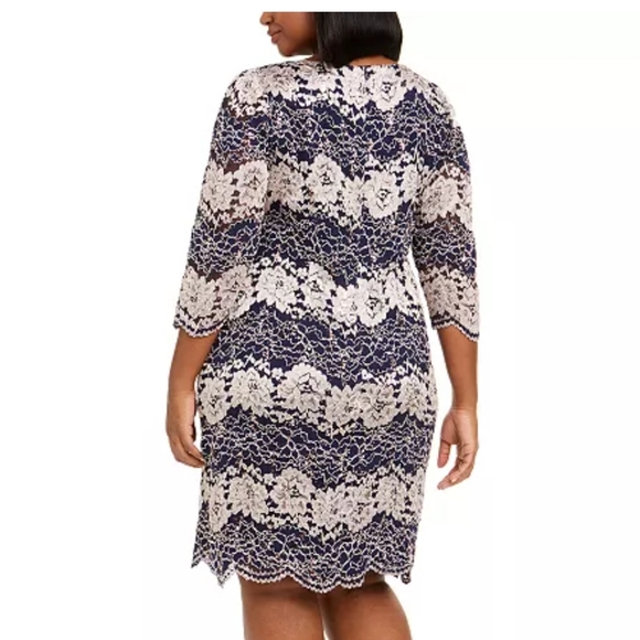 JESSICA HOWARDPlus Size Sequined Lace Shift Dress size 16 w - Picture 3 of 6
